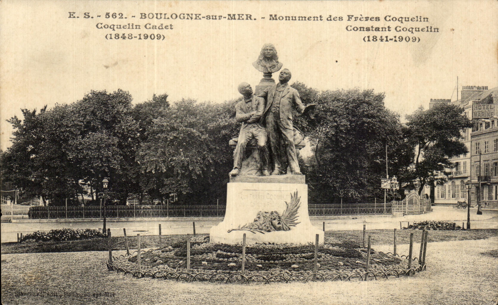 Boulogne-sur-Mer — Monument des Frères Coquelin — Éditeur E.S. n°562