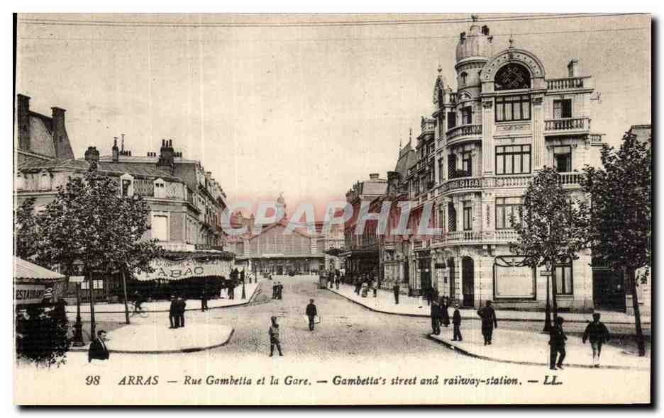 Arras — Rue Gambetta et la Gare — LL. n°98