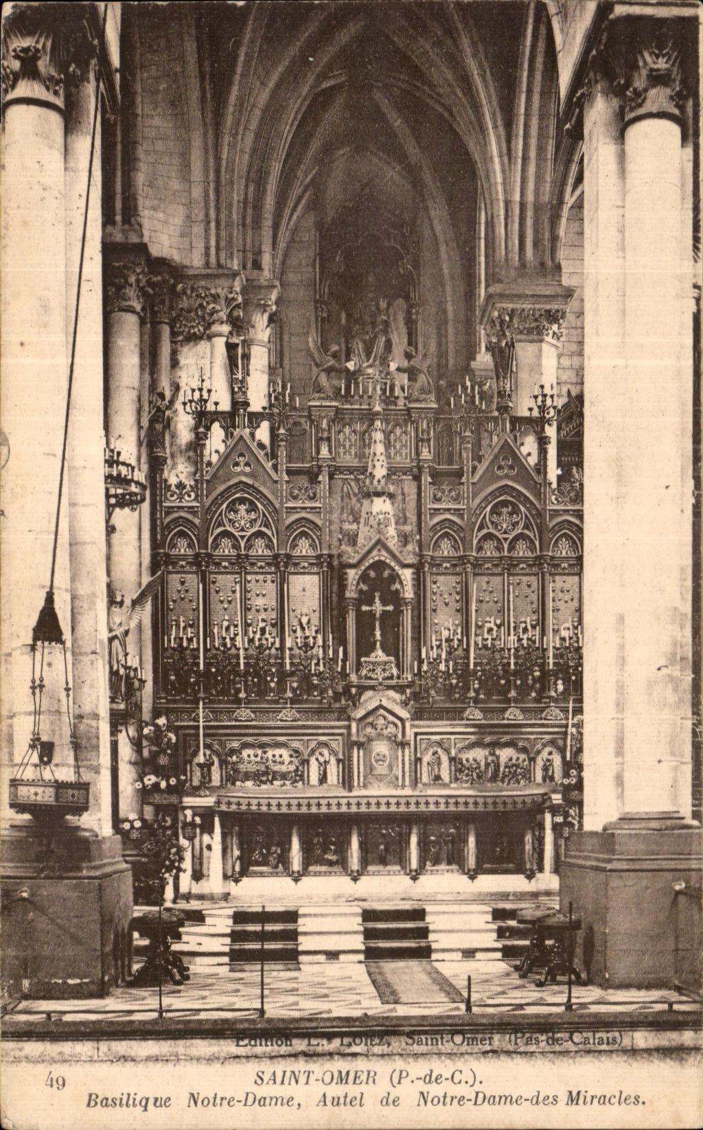 CPA Saint Omer Basilique Notre Dame autel de Notre Dame des Miracles