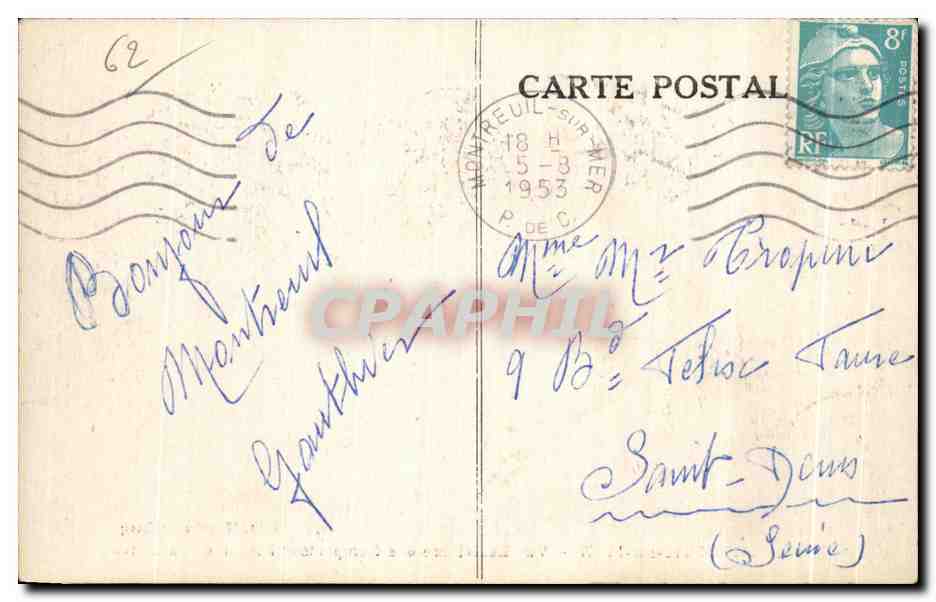 Montreuil-sur-Mer — Vue Extérieure des Remparts et Fontaine des Clercs — Édition Leclercq — Verso