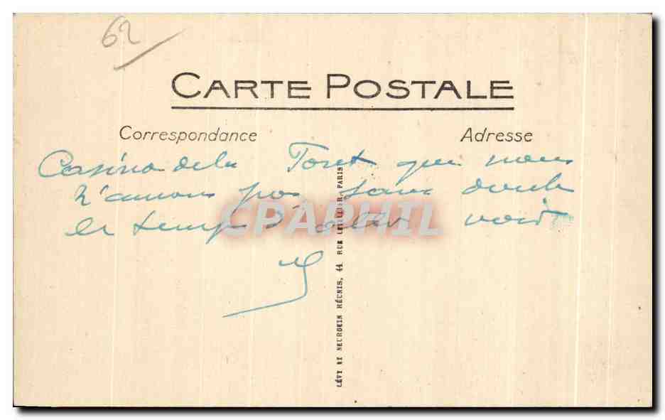 CPA Le Touquet paris Plage le Casino de la Forel — Rückseite