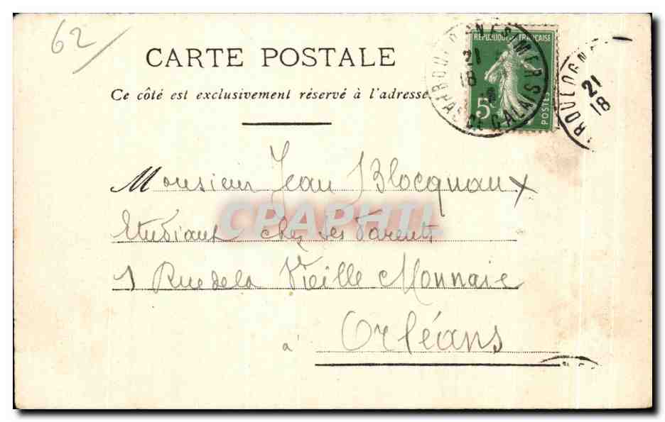Boulogne-sur-Mer — Départ pour la pêche au hareng — Cuvilier, phot. Boulogne-s.-Mer. — Verso