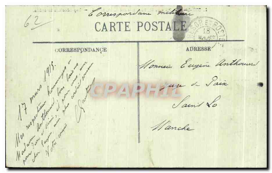 CPA Arras L Hotel de Ville et le beffroi — Rückseite