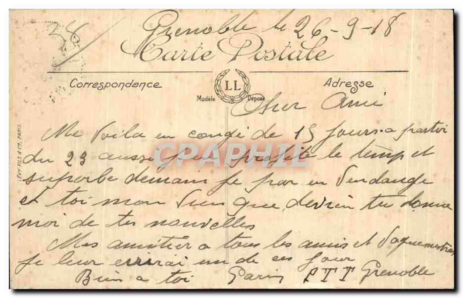 CPA Grenoble La Place Grenette et le St Eynard — Rückseite