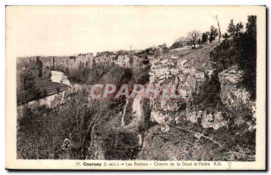 CPA Courcay Les Rochers Chemin de la Doue et l Indre