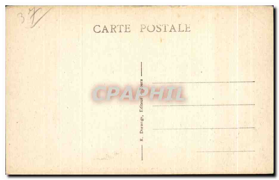 CPA Courcay Les Rochers Chemin de la Doue et l Indre — Rückseite