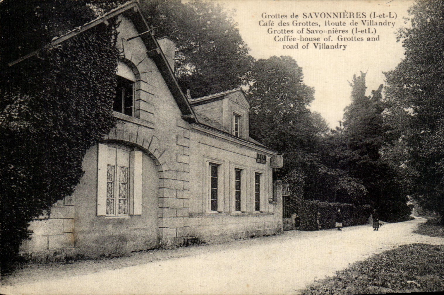 CPA Grottes de Savonnieres Cafe des grottes Route de Villandry