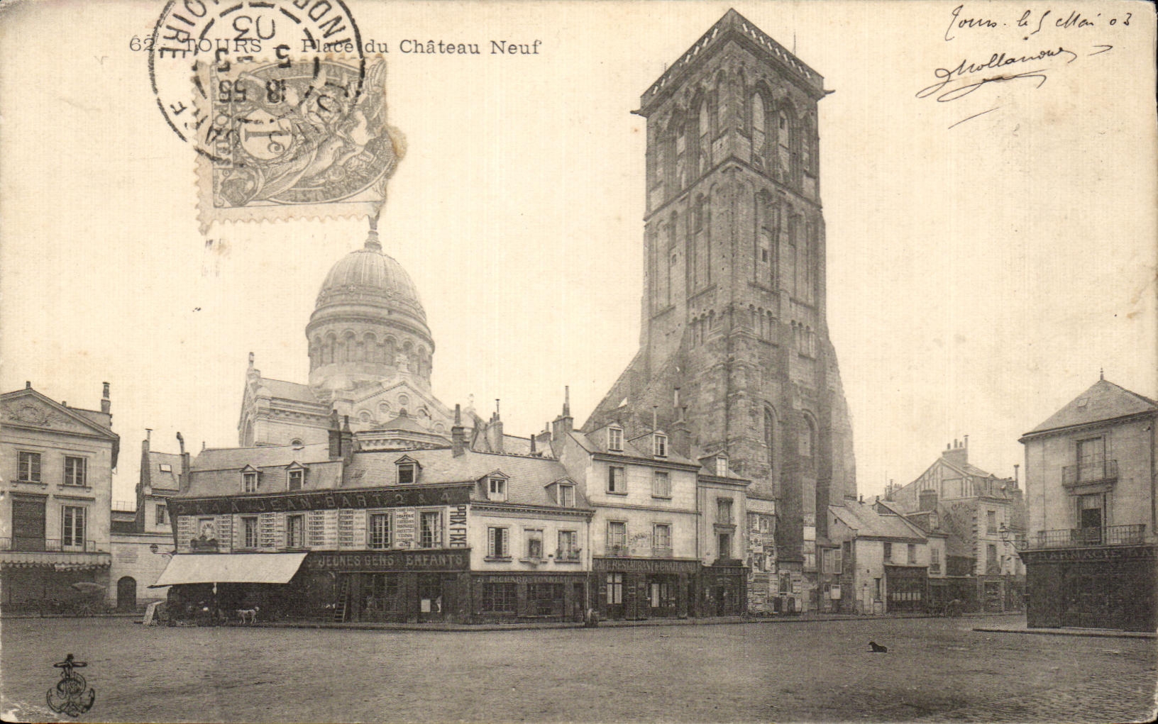 CPA Tours Place du Chateau Neuf