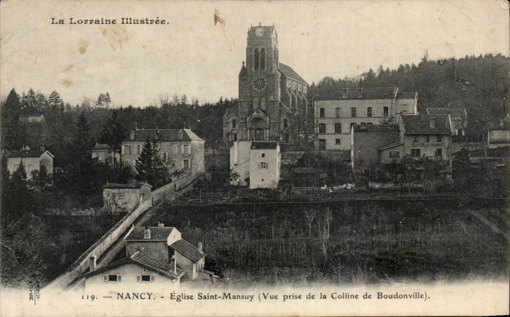 CPA Nancy Eglise Saint Mansuy (Vue prise de la Colline de Boudonville)