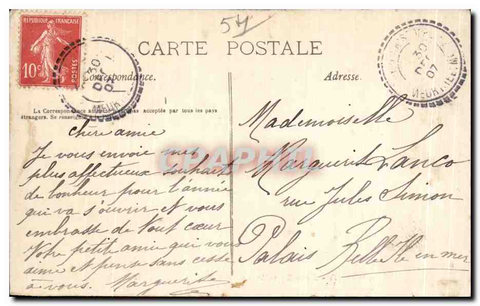 CPA Nancy Eglise Saint Mansuy (Vue prise de la Colline de Boudonville) — Verso