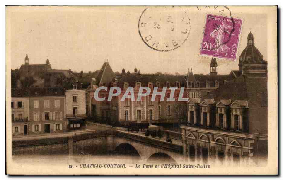 Château-Gaontier — Le Pont et l'Hôpital Saint-Julien — G. Arlaud, éditeur