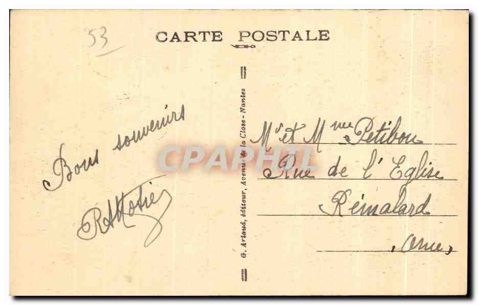 Château-Gaontier — Le Pont et l'Hôpital Saint-Julien — G. Arlaud, éditeur — Verso
