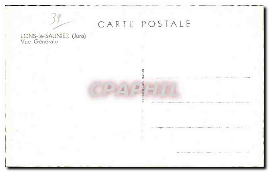 Lons-le-Saunier — Vue Générale — Éditeur Cim — Verso