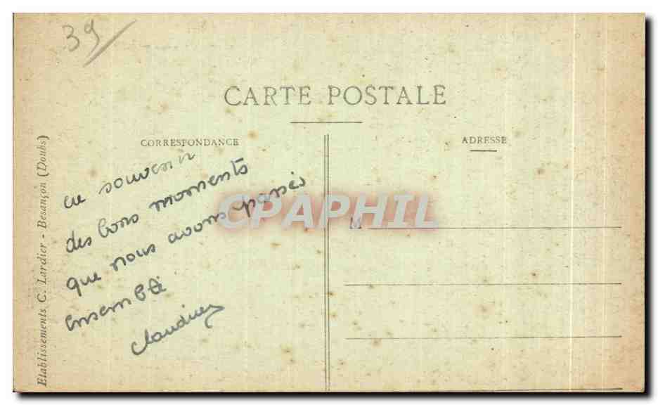 CPA Mont Sous Vaudrey Chateau jules grevy un Coin du Parc — Rückseite