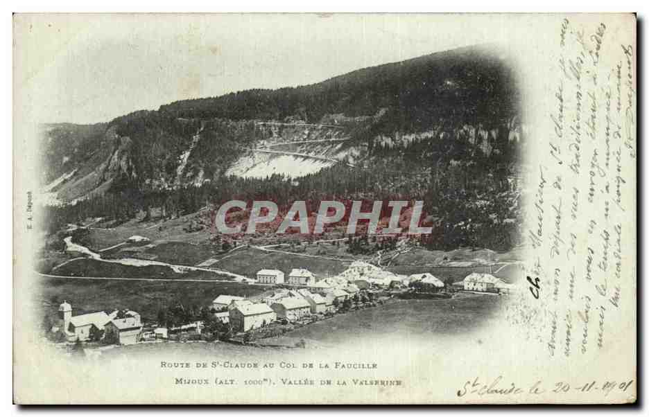 Route de St-Claude au Col de la Faucille — Mizoux (alt. 1000m), Vallée de la Valserrine — E. A. Depoix
