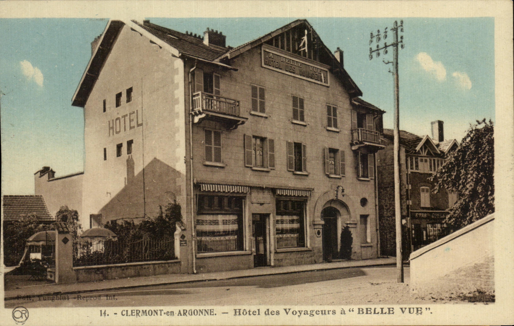 CPA Clermont en Argonne Hotel des Voyageurs a Belle Vue
