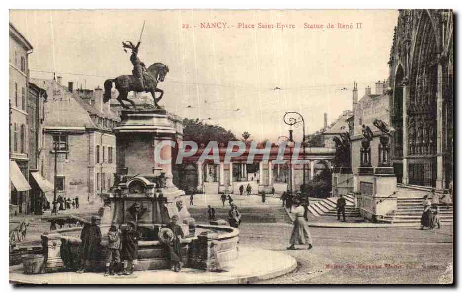 CPA Nancy Place Saint Epvre Statue de Rene II Enfants