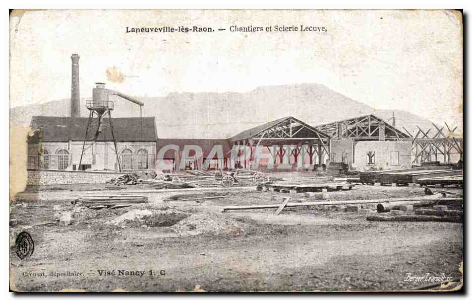 CPA Laneuveville les Raon Chantiers et Scierie Lecuve