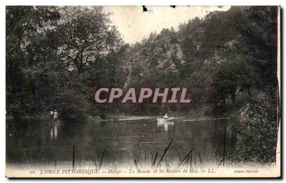 CPA L Orne Pittoresque Maizet La Boucle et les Rochers de May