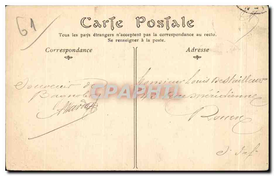 CPA Bagnoles De L Orne Le Chateau de la Roche Bagnoles — Rückseite