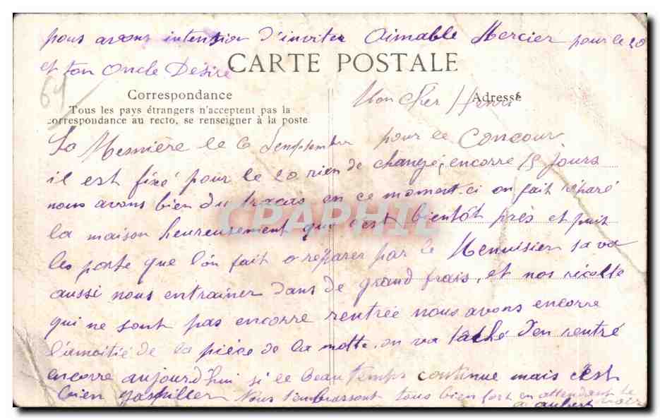 CPA La Mesniere (Orne) Entree du Bourg par la route du Mesle sur Sarthe — Reverso