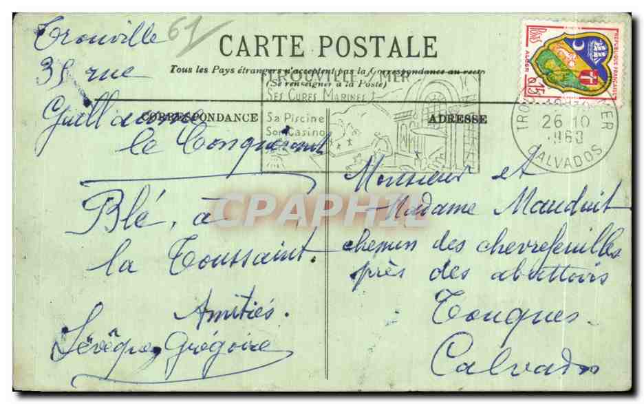 CPA L Orne Pittoresque Croisilles Harcourt Pont du Homme — Rückseite