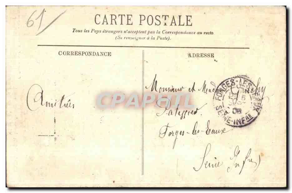 CPA Batilly (Environs de Putanges) La Chapelle Saint Roch et le Chateau de Mesnil Glaise — Rückseite