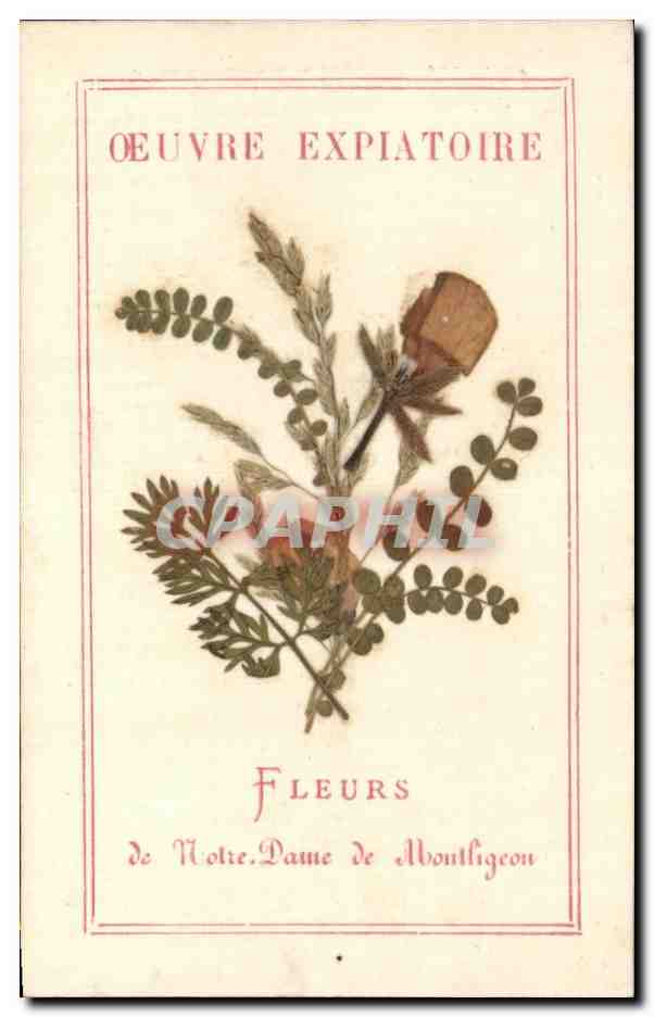 Carte de visite Fleurs de Notre Dame de Montligeon (fleurs sechees)