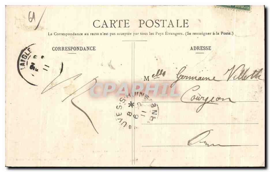 CPA Foret de Belleme Pavillon du Chene Saint Louis — Rückseite