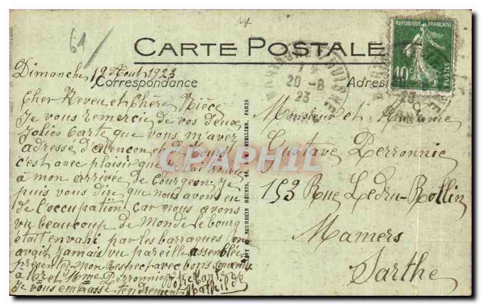 CPA Bagnoles De L Orne La Sortie des Bains — Rückseite