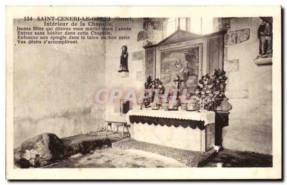 CPA Saint Ceneri Le Gerei (Orne) Interieur de la Chapelle