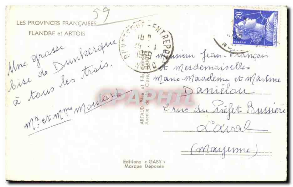 CPA Les Provinces Francaises Flandre et Artois — Rückseite