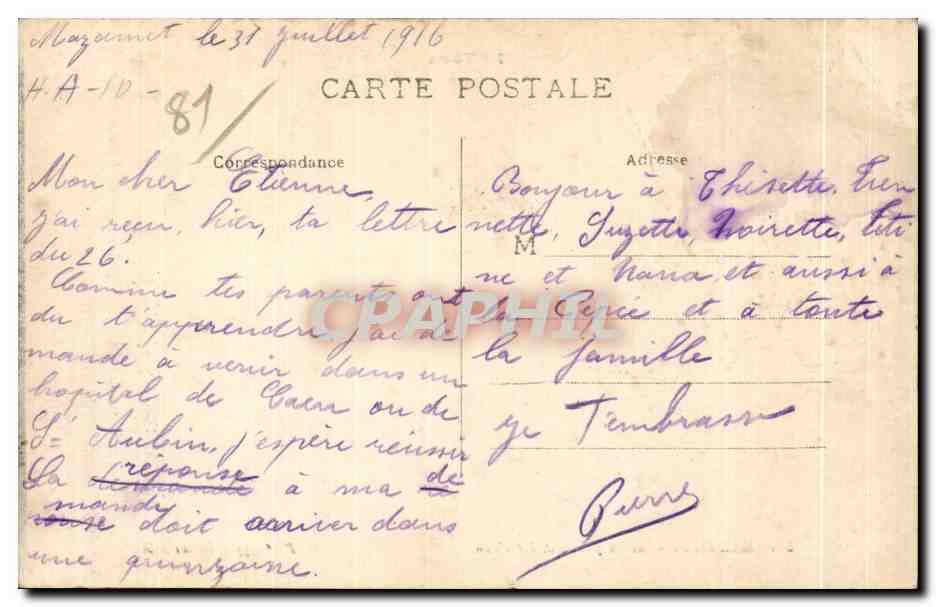 CPA Mazamet Jardin public et Jet d eau — Back