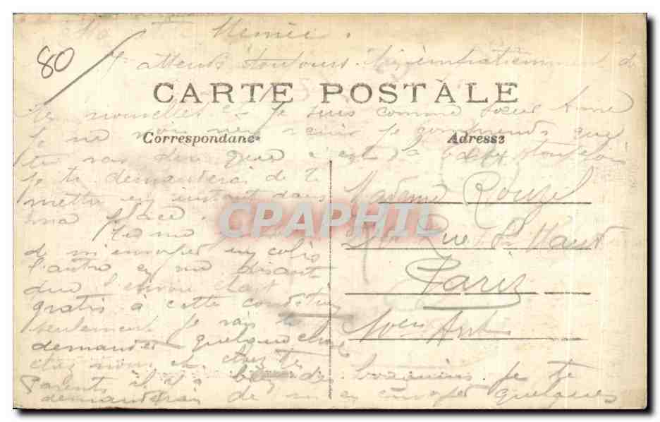 CPA La Grande Guerre 1914 Amiens Artillerie Francaise Militaria  — Back