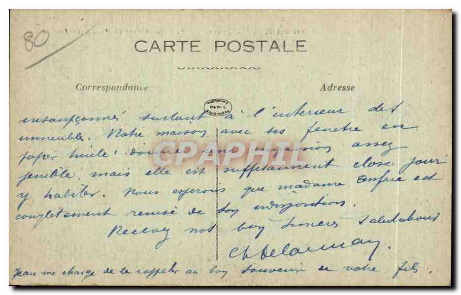 CPA Bombardement d Amiens Groupe de Maisons en face le Palais de Justice Militaria — Back