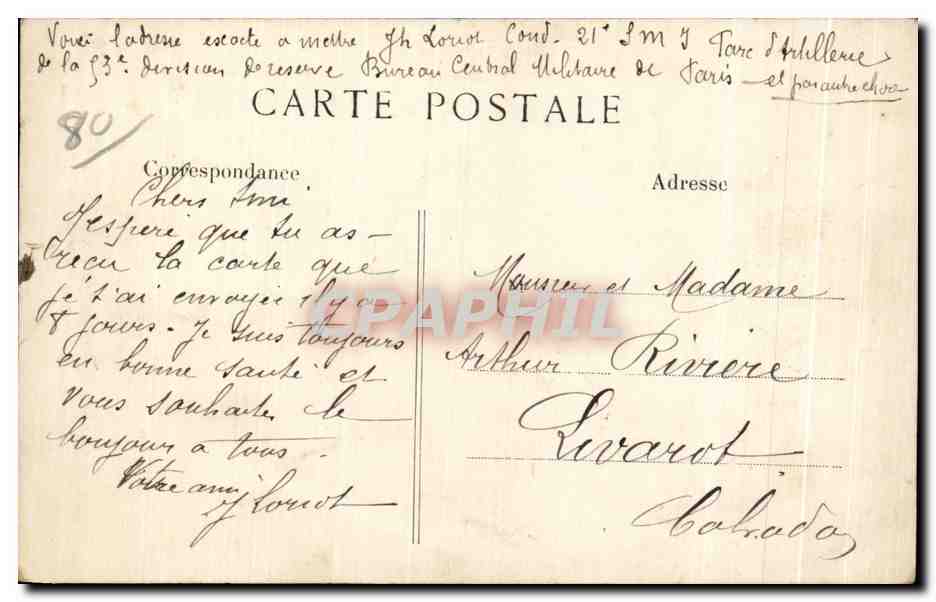 CPA Villers Bretonneux L Hotel de Ville — Back