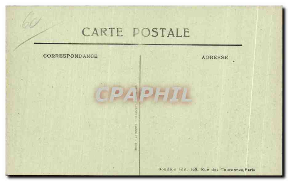 Senlis — Daños de guerra en septiembre de 1914 — Rue de la République — Hôtel du Nord — A.B. — Reverso