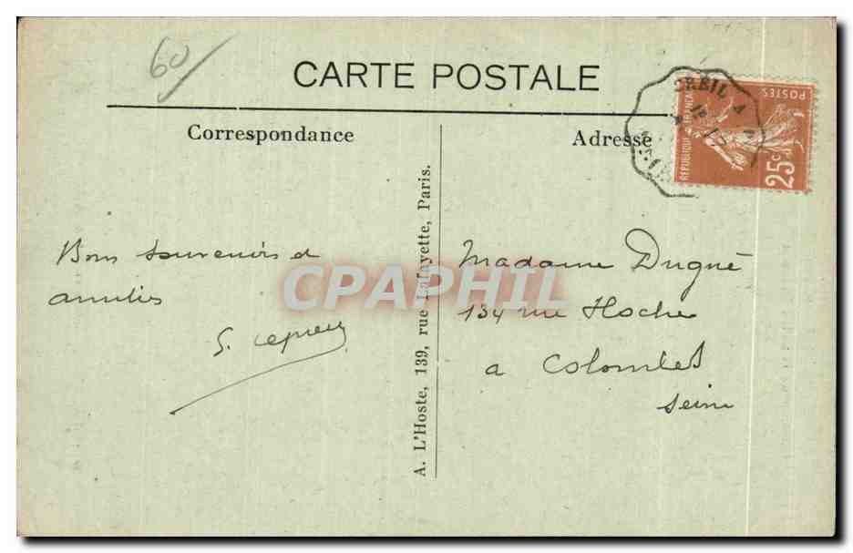 CPA Orry la Ville Oise Chateau de la Reine Blanche  — Rückseite