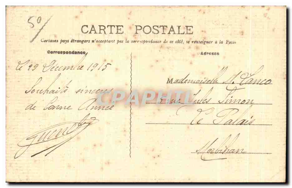 Malo-les-Bains — La Place Turenne — éditeur H. Baudouin, Dijon — Rückseite