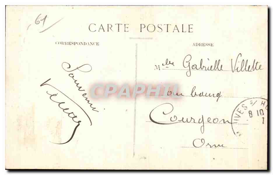 CPA Environs de Putanges Orne L Orne et les rochers — Rückseite