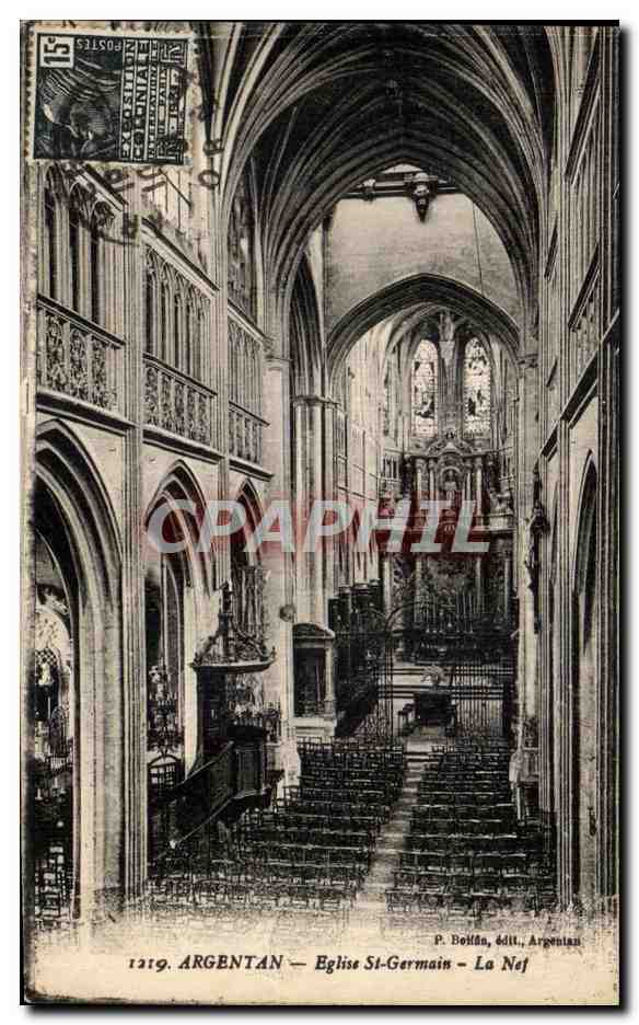 CPA Argentan Eglise St Germain La nef