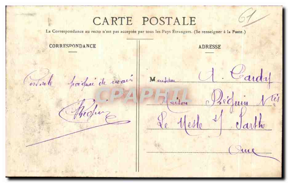 CPA Flers Etang du Chateau Enfants — Rückseite