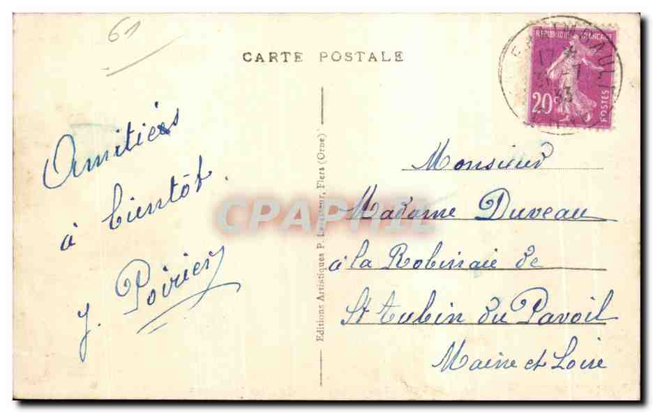 CPA Bagnoles de I Orne Hotel des Thermes — Rückseite