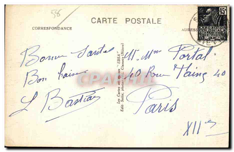 Pousseaux (Nièvre) — Les bords de l'Yonne et le pont — Éditeur EDSA, n° 337 — Reverso