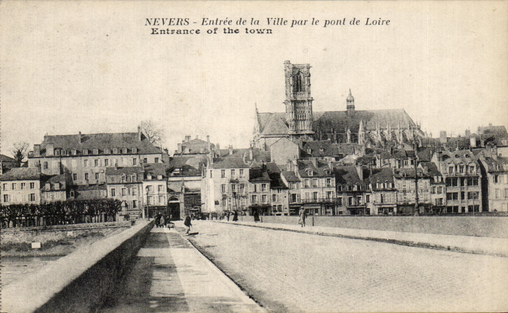 CPA Nevers Entree de la Ville par le Pont de Loire Entrance of The Town