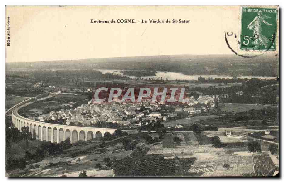 Environ de COSNE — Le Viaduc de St-Satur — Diddier, édit. Cosne