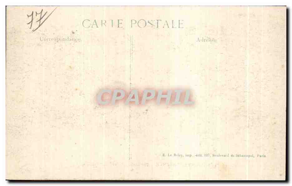 Brücke, die in La Ferté-sous-Jouarre gesprengt wurde — E. Le Boley, Verlag 1907 — Rückseite