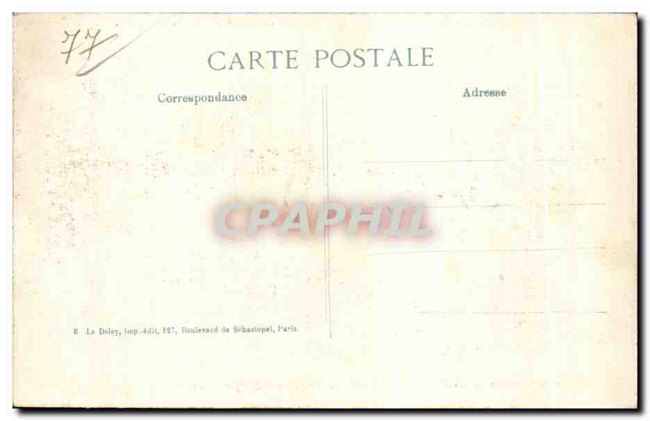 La Ferté-sous-Jouarre - Comienzo de la retirada alemana — E. Deley, editor, 127, Boulevard de Sébastopol, París — Reverso