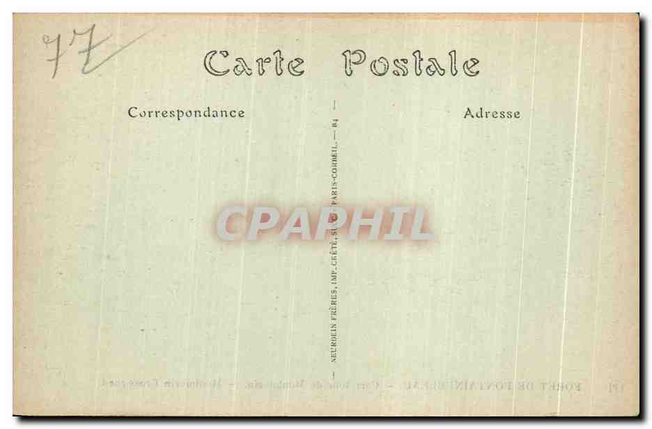 Croix de Montmorin — Forêt de Fontainebleau — ND Phot. — Rückseite