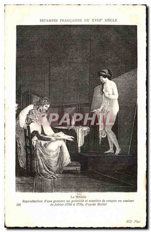 CPA Estampes Francaises Du XVIII Siecle Le Modele Mallet Femme nue 